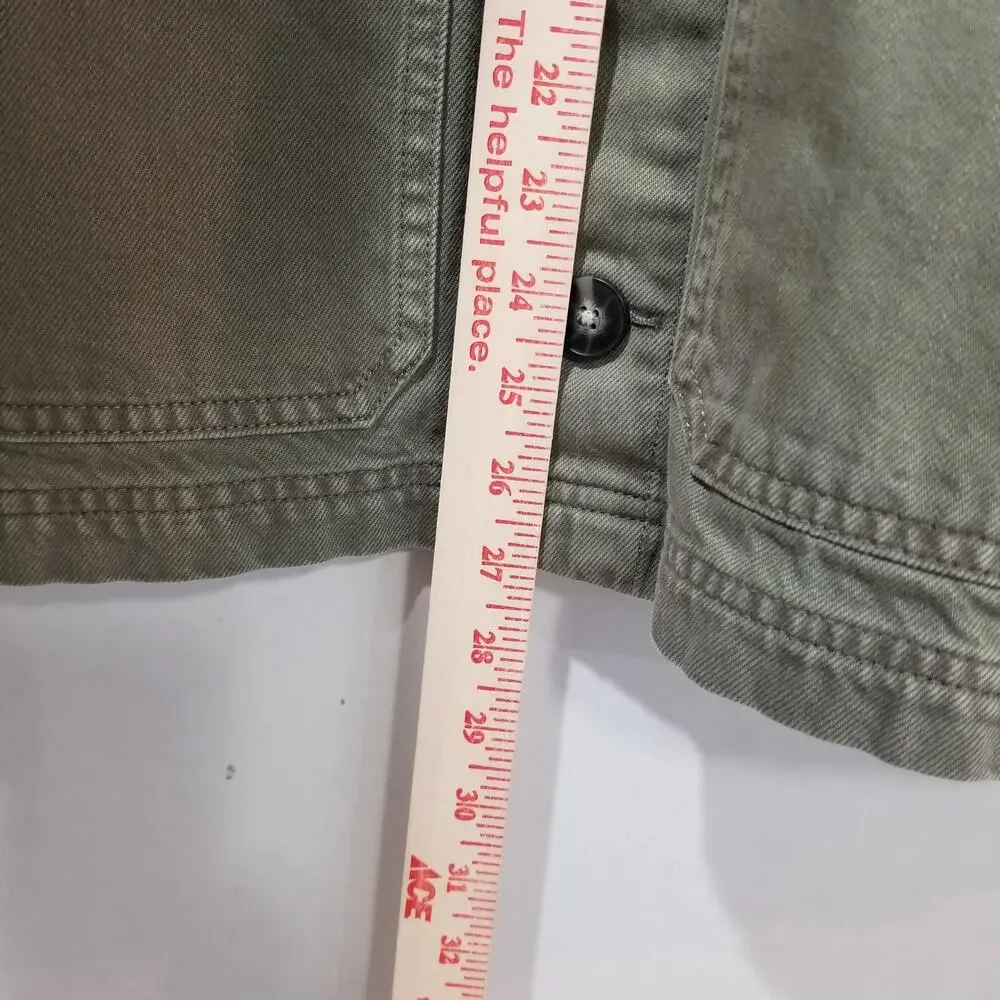 Everlane Jacket Mens Large Green Organic Cotton Denim Chore Utility Workwear